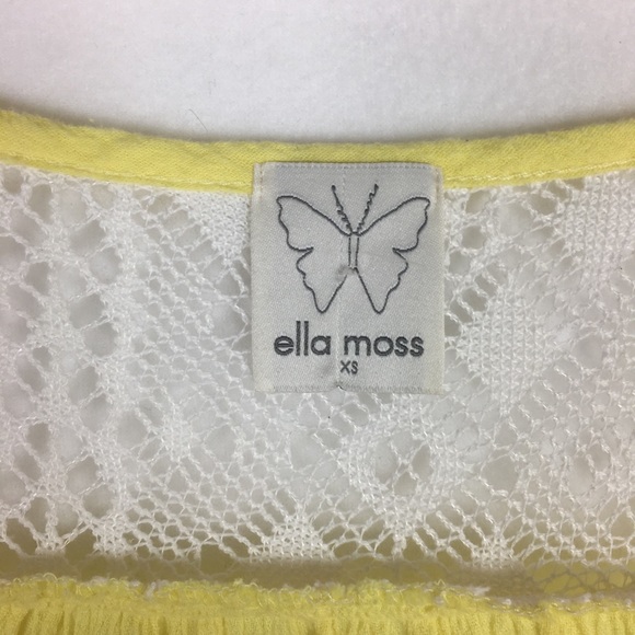 Ella Moss Yellow Gauzy Cotton Flared Sleeve Top size XS - Picture 11 of 11